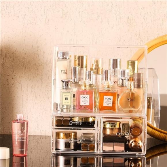 Acrylic Cosmetic Display Cases With Lid Dustproof Waterproof for Bathroom - Picture 5 of 6